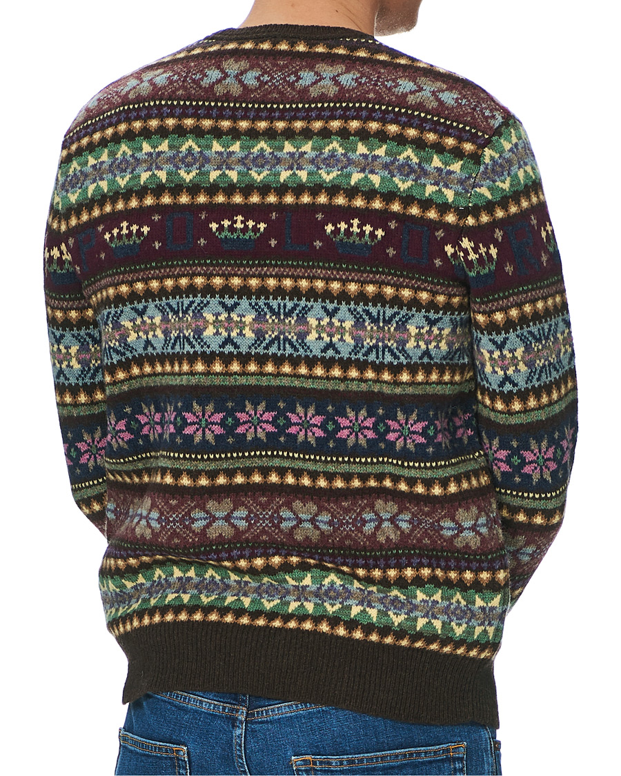 Herre | Gensere | Polo Ralph Lauren | Fairisle Knitted Polo Sweater Dark Brown Multi