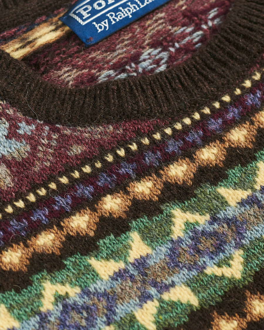 Herre | Gensere | Polo Ralph Lauren | Fairisle Knitted Polo Sweater Dark Brown Multi