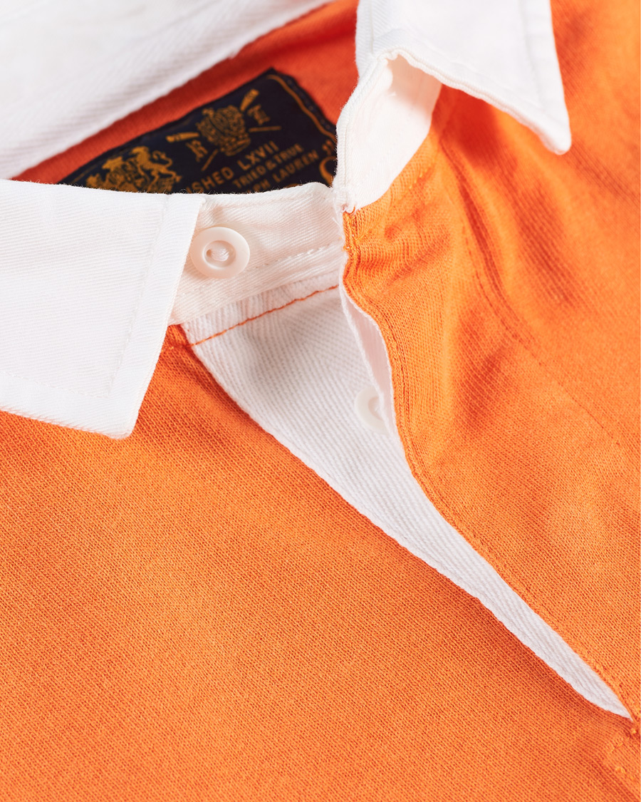 Herre | T-Shirts | Polo Ralph Lauren | Block Stripe Rugby Kona Orange/Deep Blue