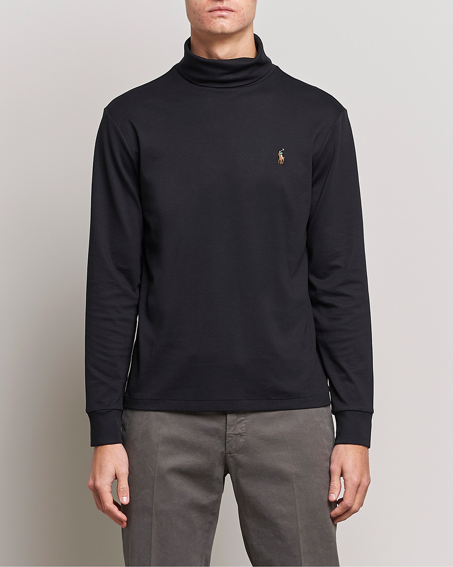 Herre | Kortermet piké | Polo Ralph Lauren | Luxury Pima Cotton Rollneck Black