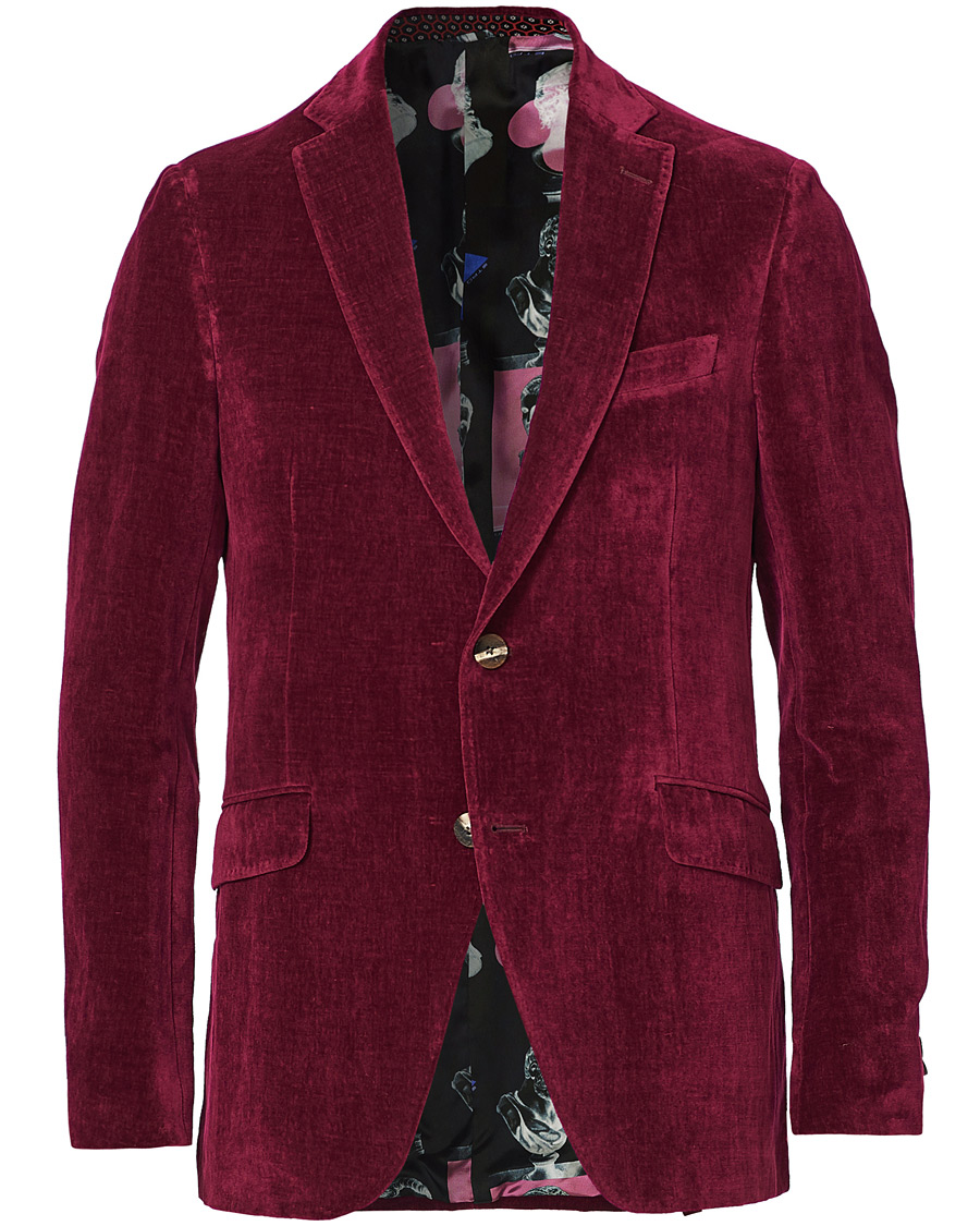 Herre | Dressjakker | Etro | Soft Velvet Blazer Bordeaux