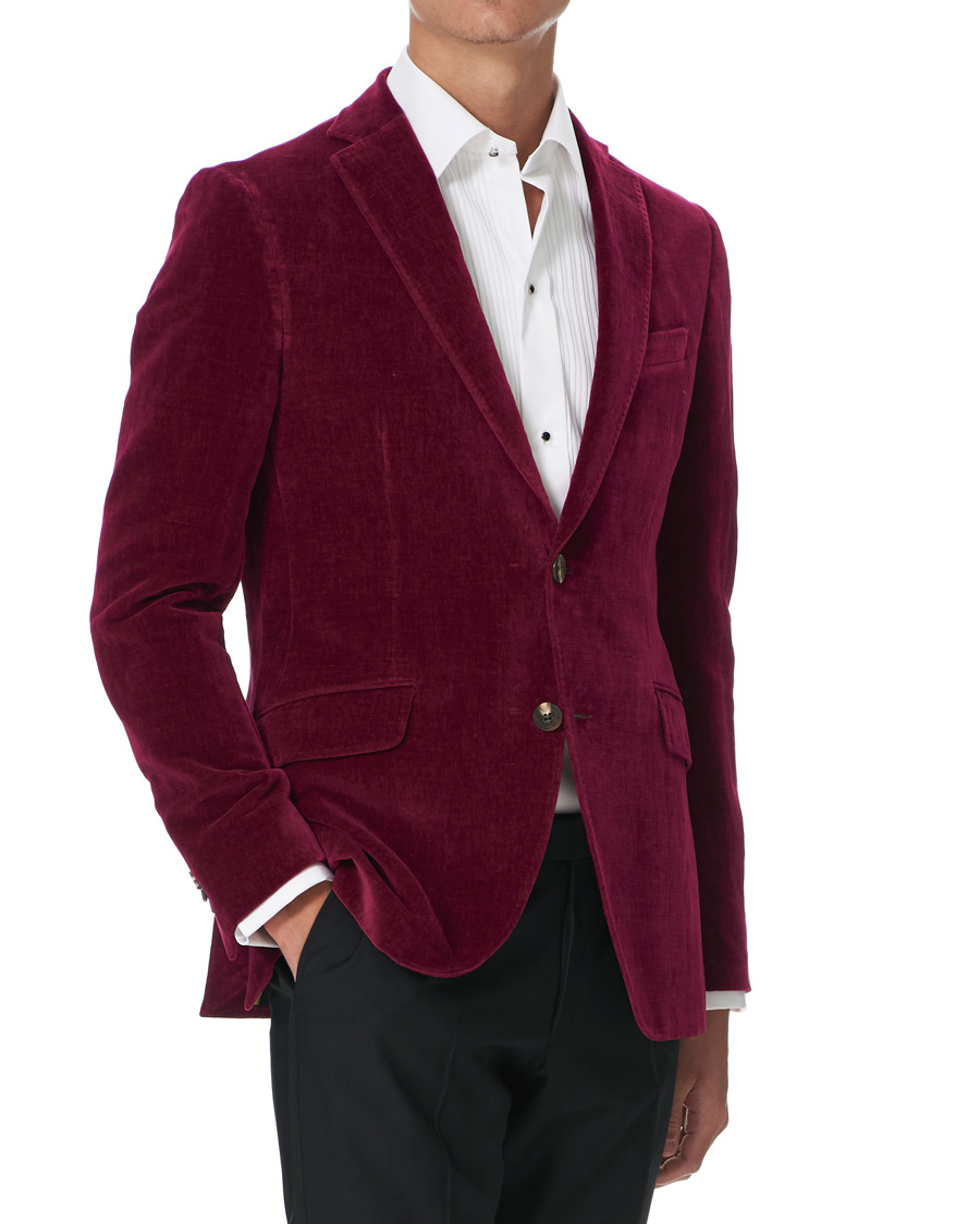 Herre | Dressjakker | Etro | Soft Velvet Blazer Bordeaux