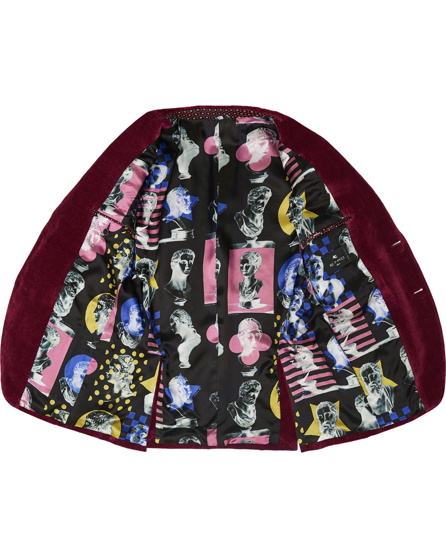 Herre | Dressjakker | Etro | Soft Velvet Blazer Bordeaux
