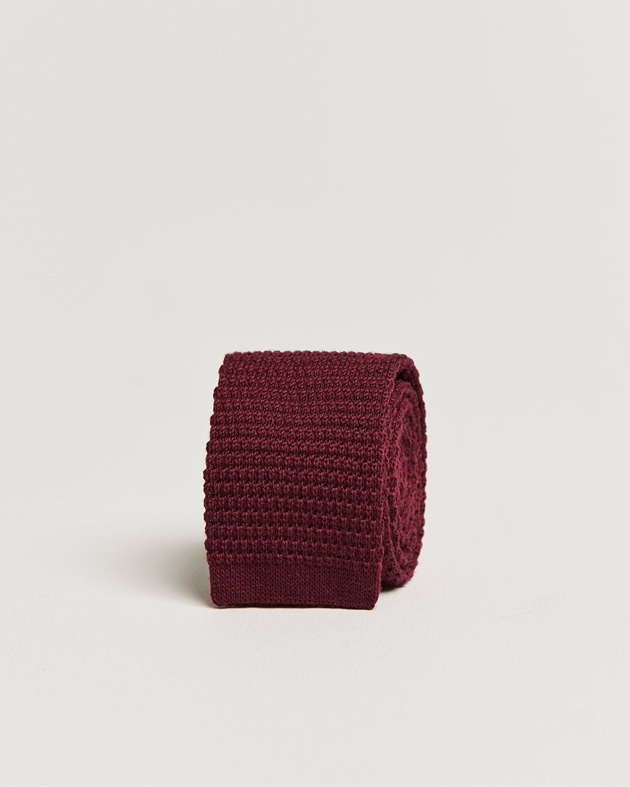 Herre | Amanda Christensen Wool Knitted 6cm Tie Wine | Amanda Christensen | Wool Knitted 6cm Tie Wine