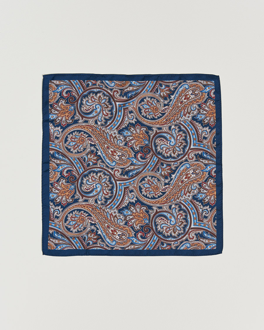Herre | Amanda Christensen Box Set Silk 8 cm Paisley Tie And Pocket Square Navy | Amanda Christensen | Box Set Silk 8 cm Paisley Tie And Pocket Square Navy