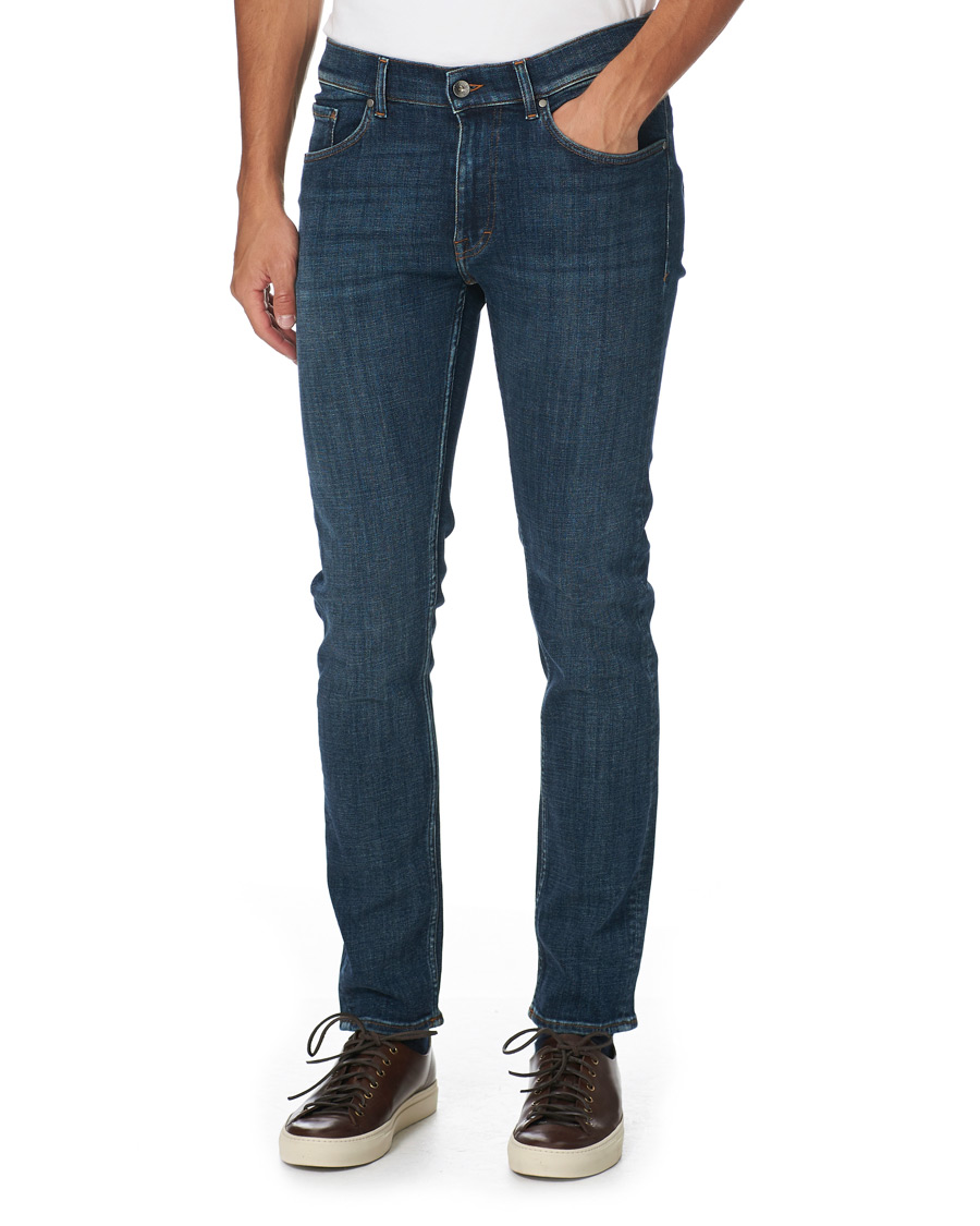 Herre | Jeans | Tiger of Sweden | Leon Hawk Eye Superstretch Jeans Royal Blue