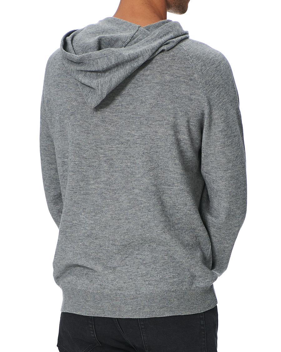 Herre | Gensere | Tiger of Sweden | Nakkne Wool Hoodie Med Grey Mel