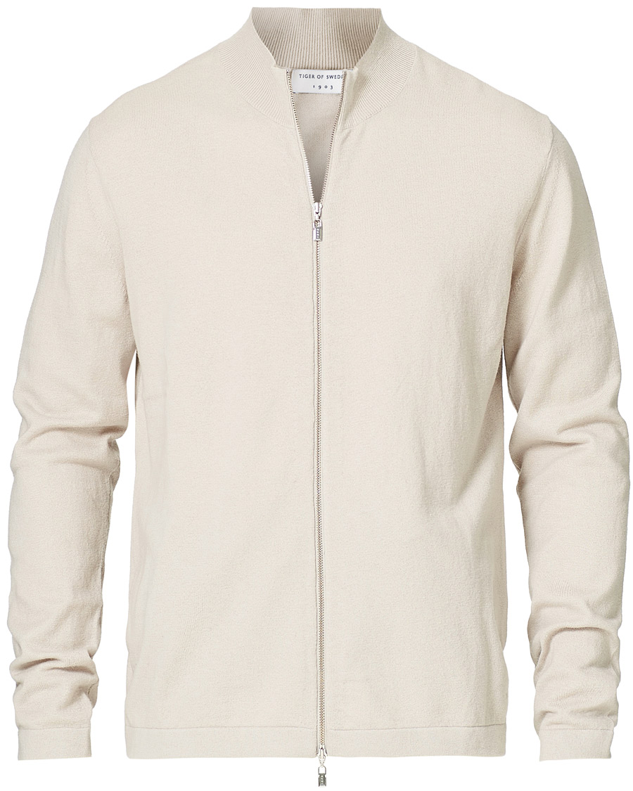 Herre | Gensere | Tiger of Sweden | Kylen Cotton/Merino Zip Moonbeam