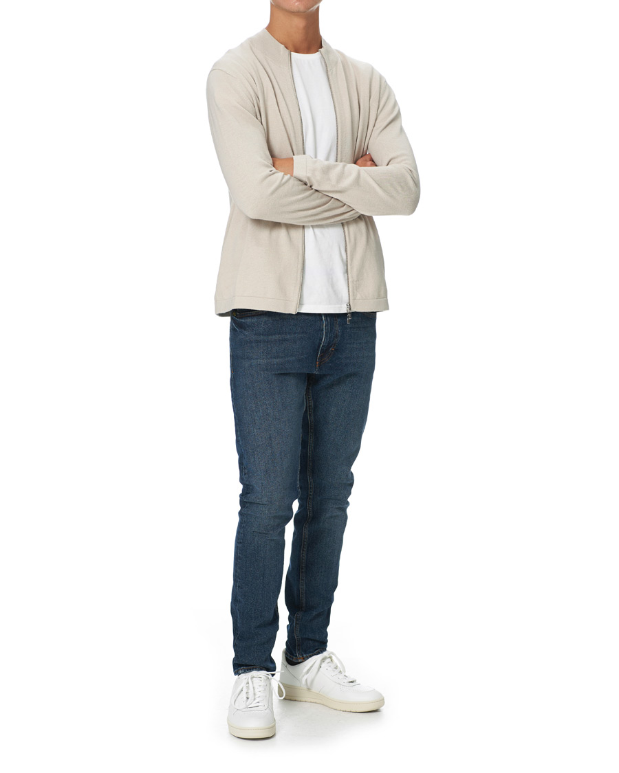 Herre | Gensere | Tiger of Sweden | Kylen Cotton/Merino Zip Moonbeam
