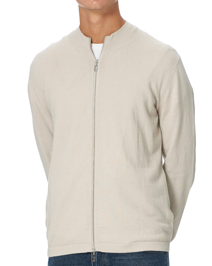 Herre | Gensere | Tiger of Sweden | Kylen Cotton/Merino Zip Moonbeam