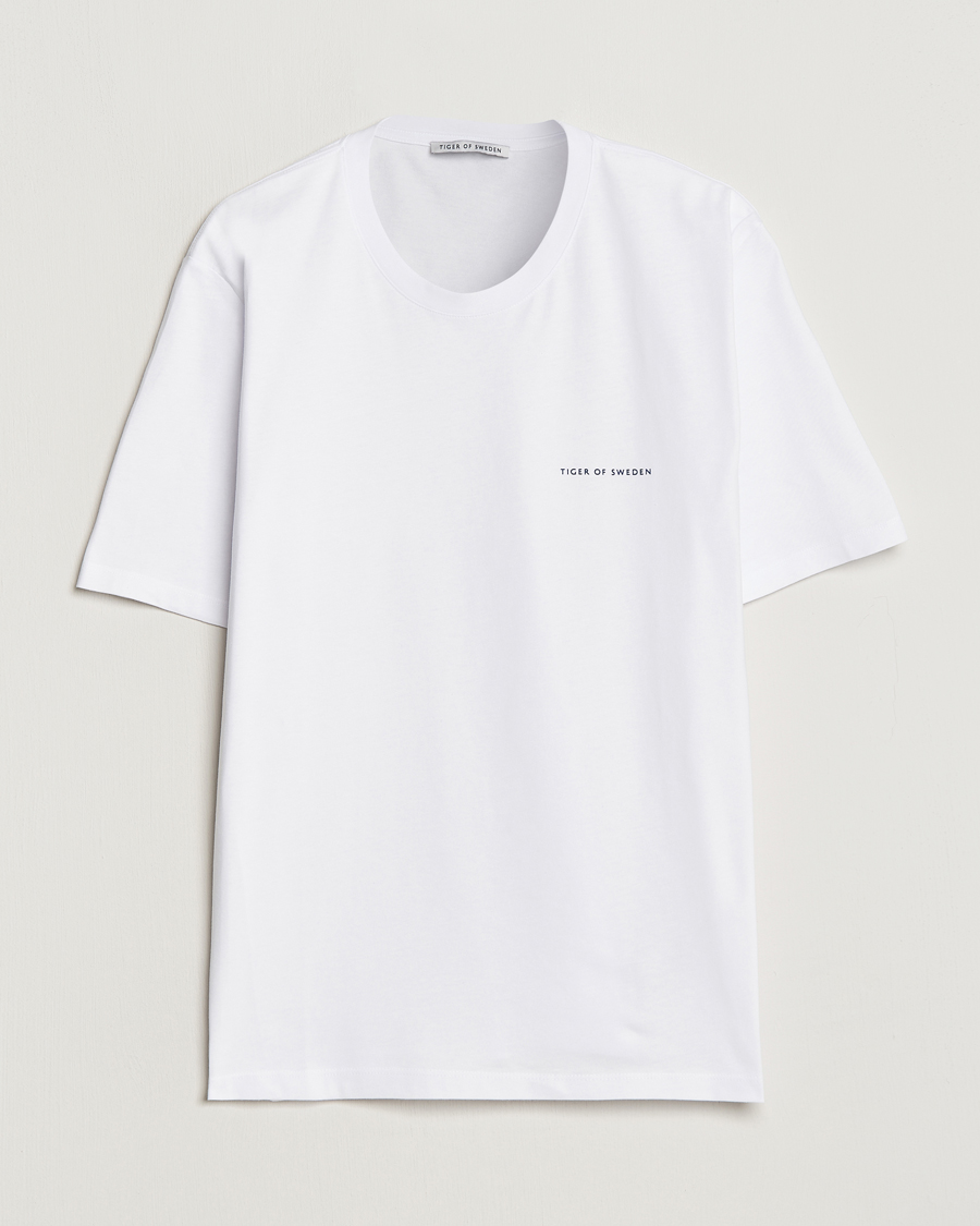 Herre | T-Shirts | Tiger of Sweden | Pro Cotton Logo Tee Bright White