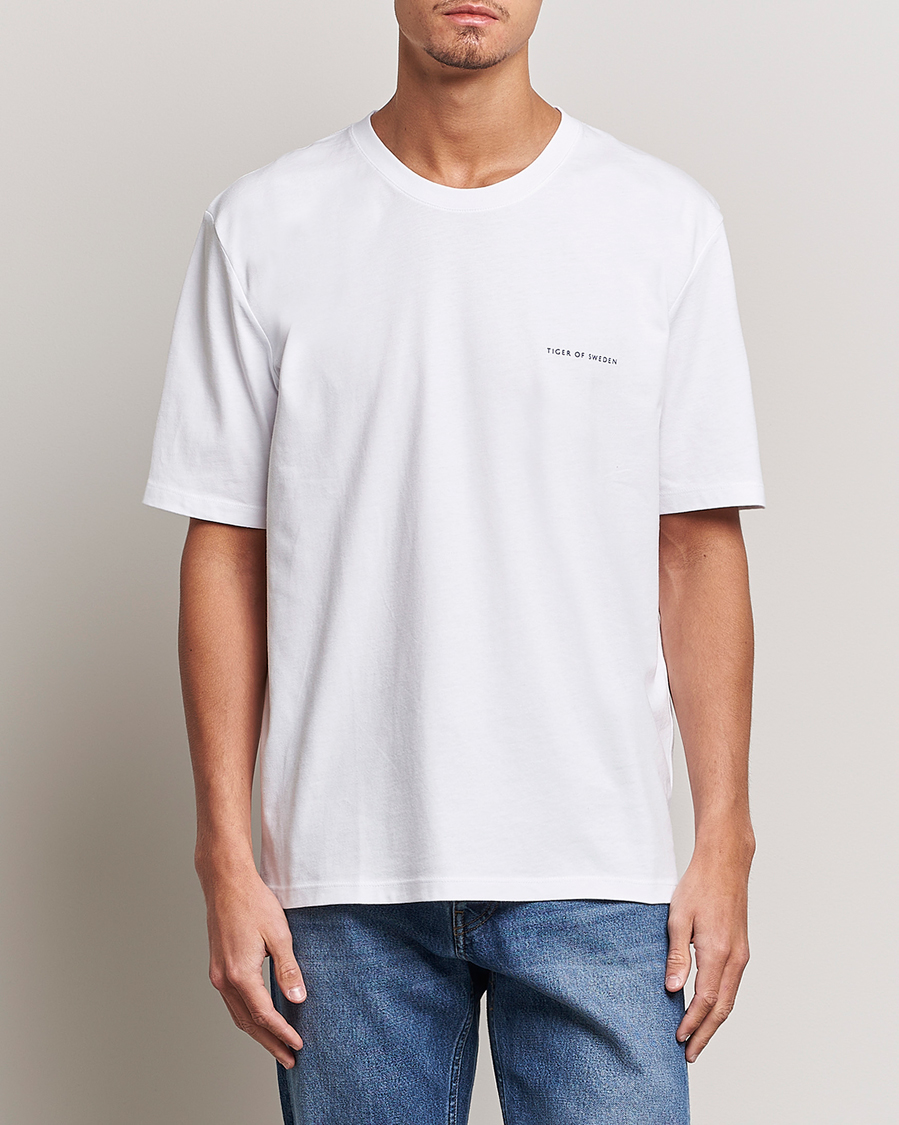 Herre | T-Shirts | Tiger of Sweden | Pro Cotton Logo Tee Bright White