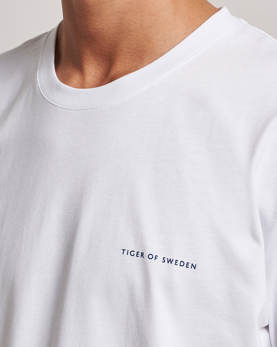 Herre | T-Shirts | Tiger of Sweden | Pro Cotton Logo Tee Bright White