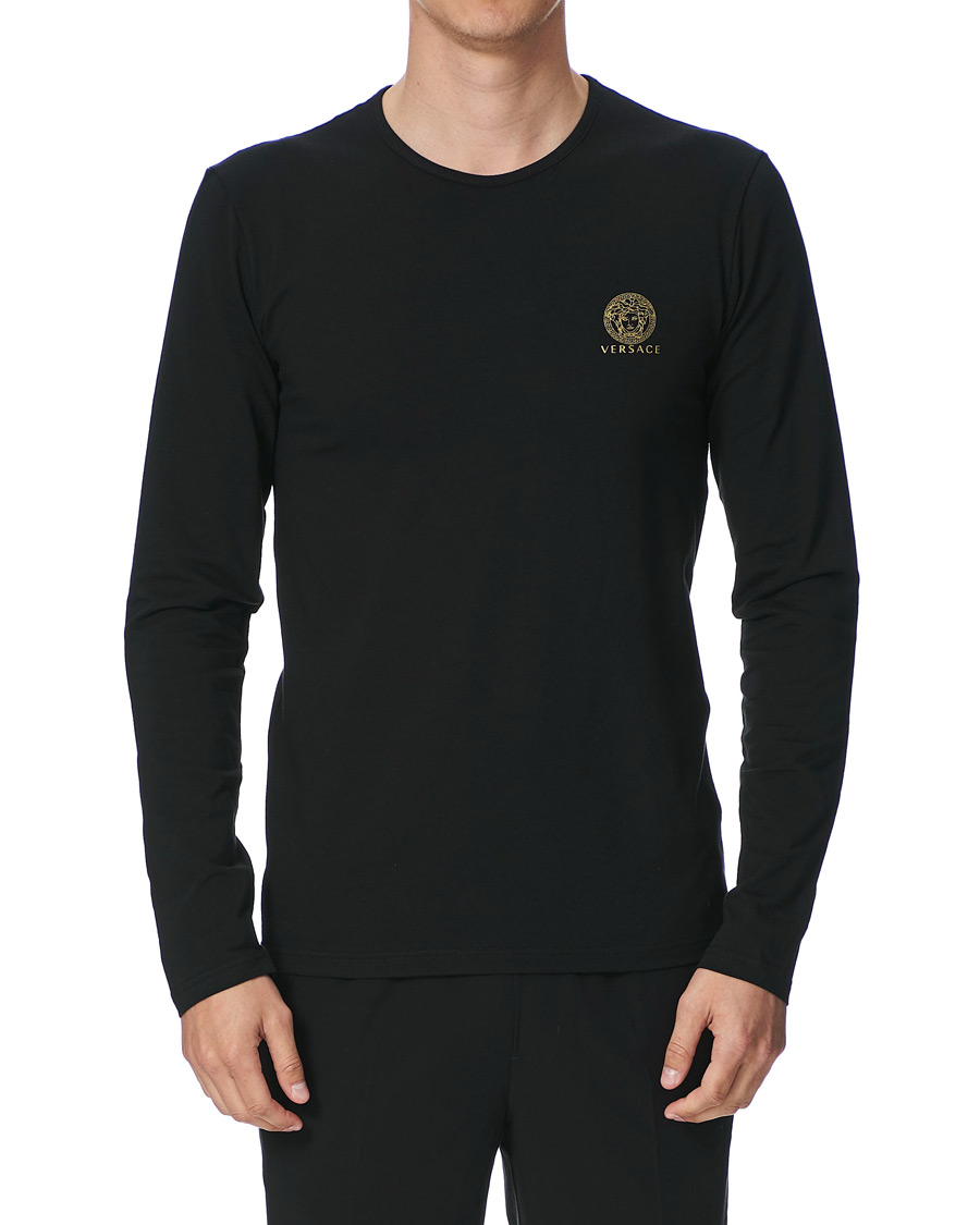 Herre | T-Shirts | Versace | Medusa Long Sleeve Tee Black