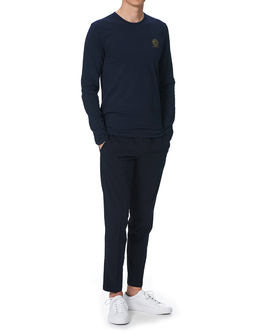 Herre | T-Shirts | Versace | Medusa Long Sleeve Tee Navy