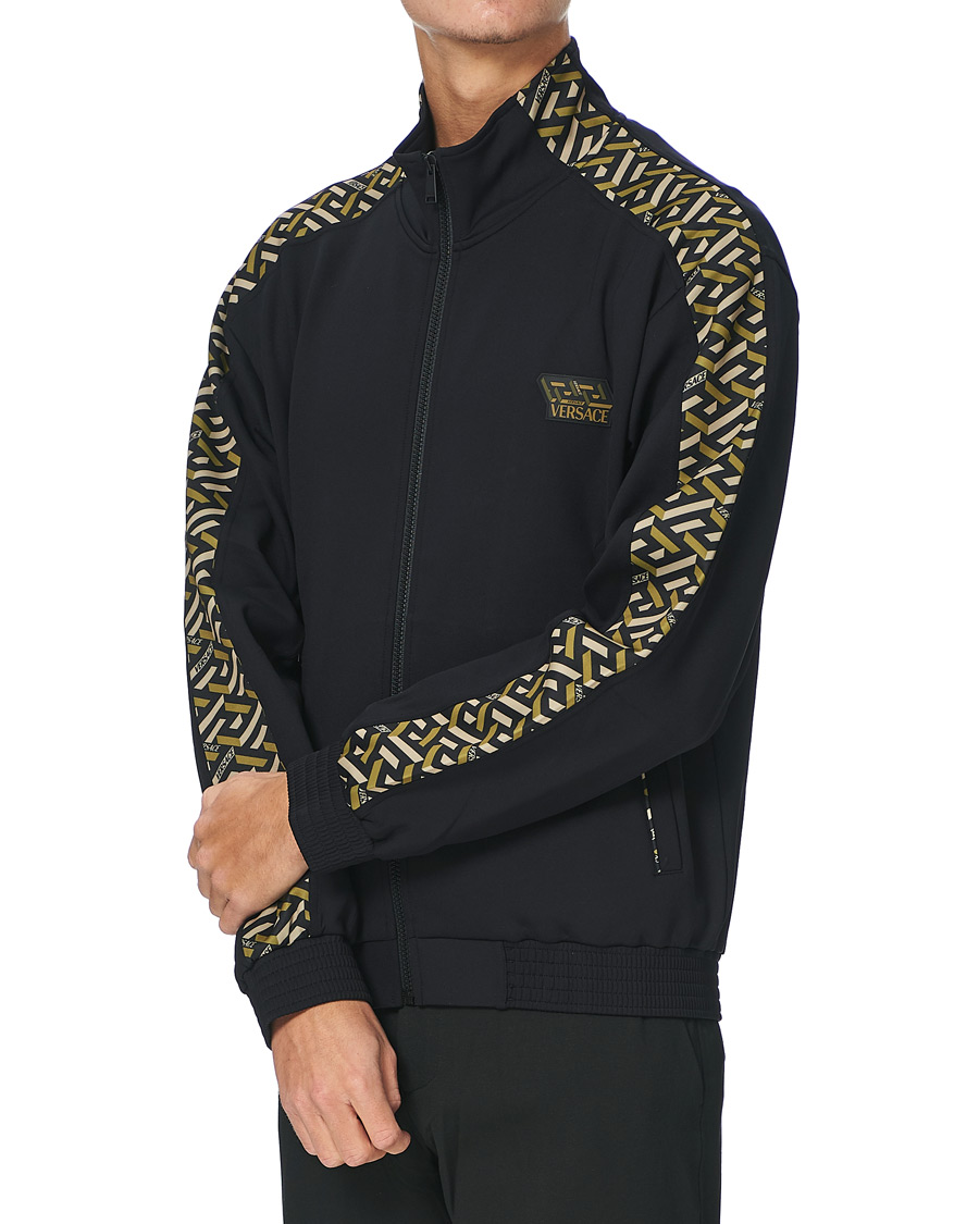Herre | Gensere | Versace | Monogram Zip Sweater Black