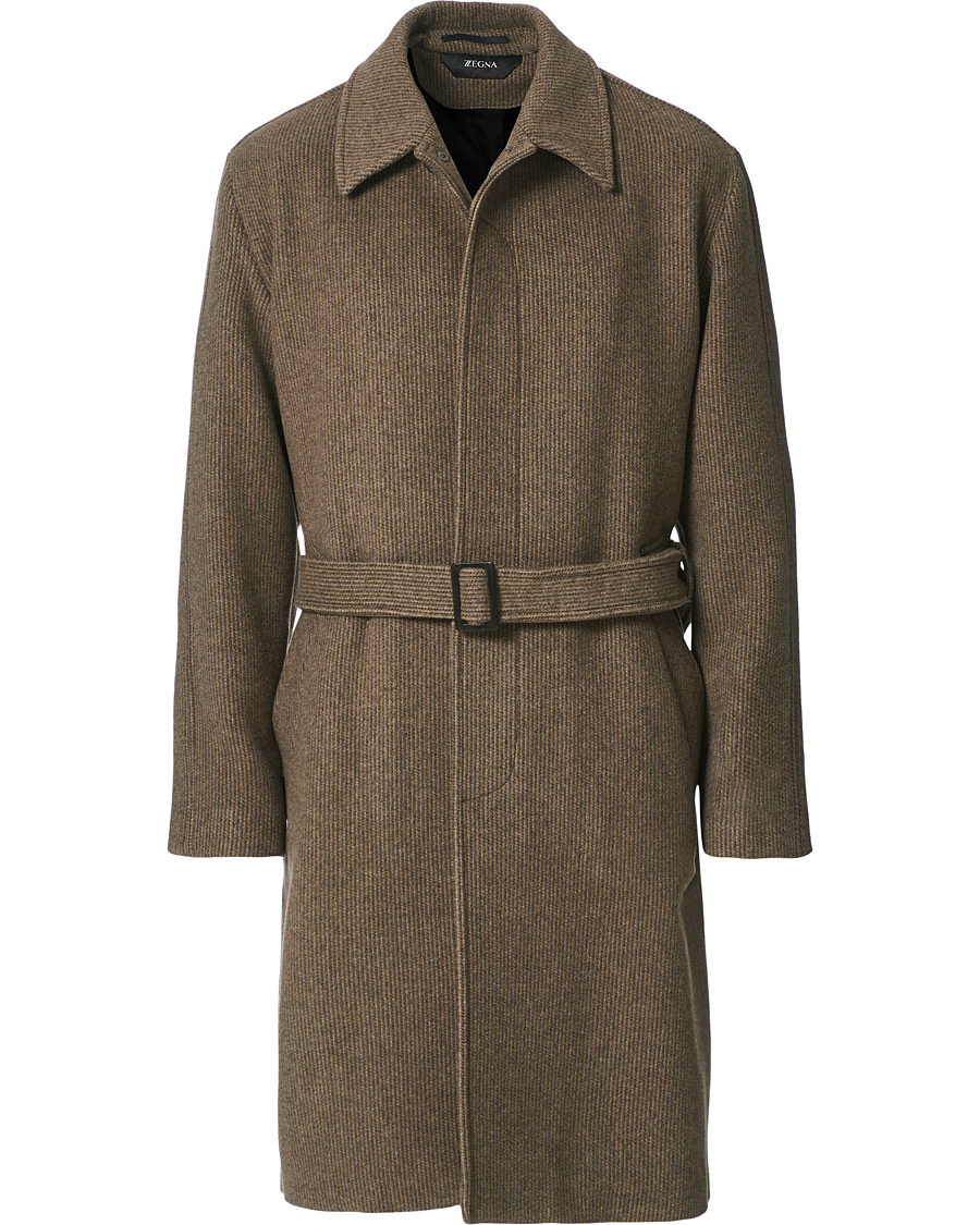 Herre | Jakker | Z Zegna | Belted Wool Coat Brown