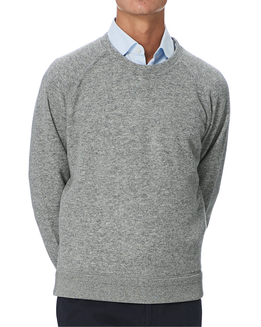 Herre | Gensere | Ermenegildo Zegna | Double Construction Cashmere Sweatshirt Silver Grey