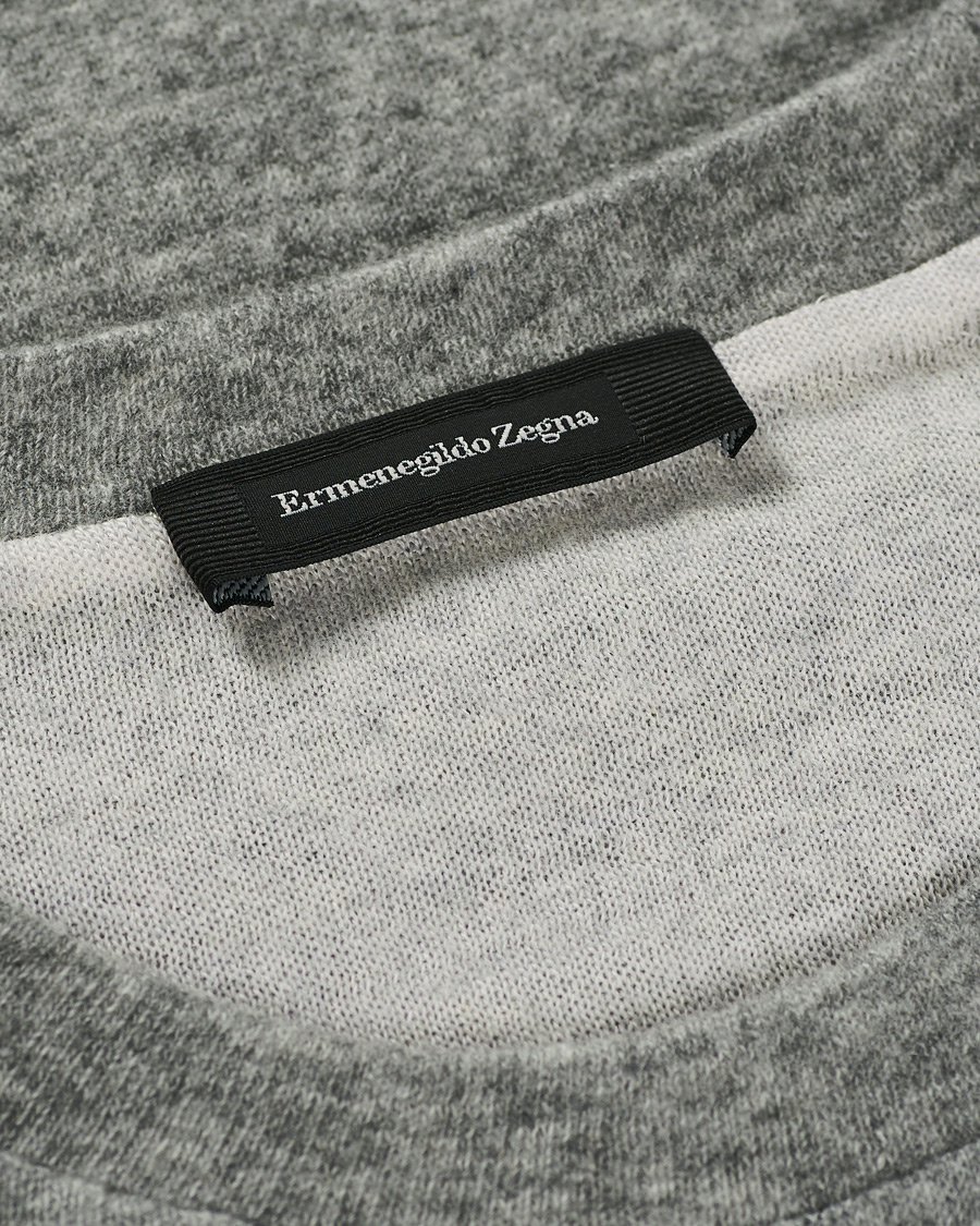 Herre | Gensere | Ermenegildo Zegna | Double Construction Cashmere Sweatshirt Silver Grey