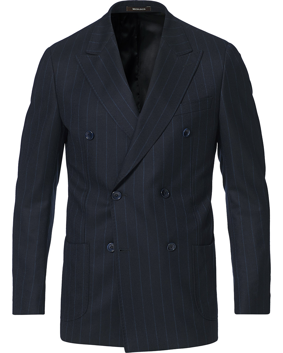 Herre | Dressjakker | Morris Heritage | Pinstripe Double Breasted Suit Blazer Navy