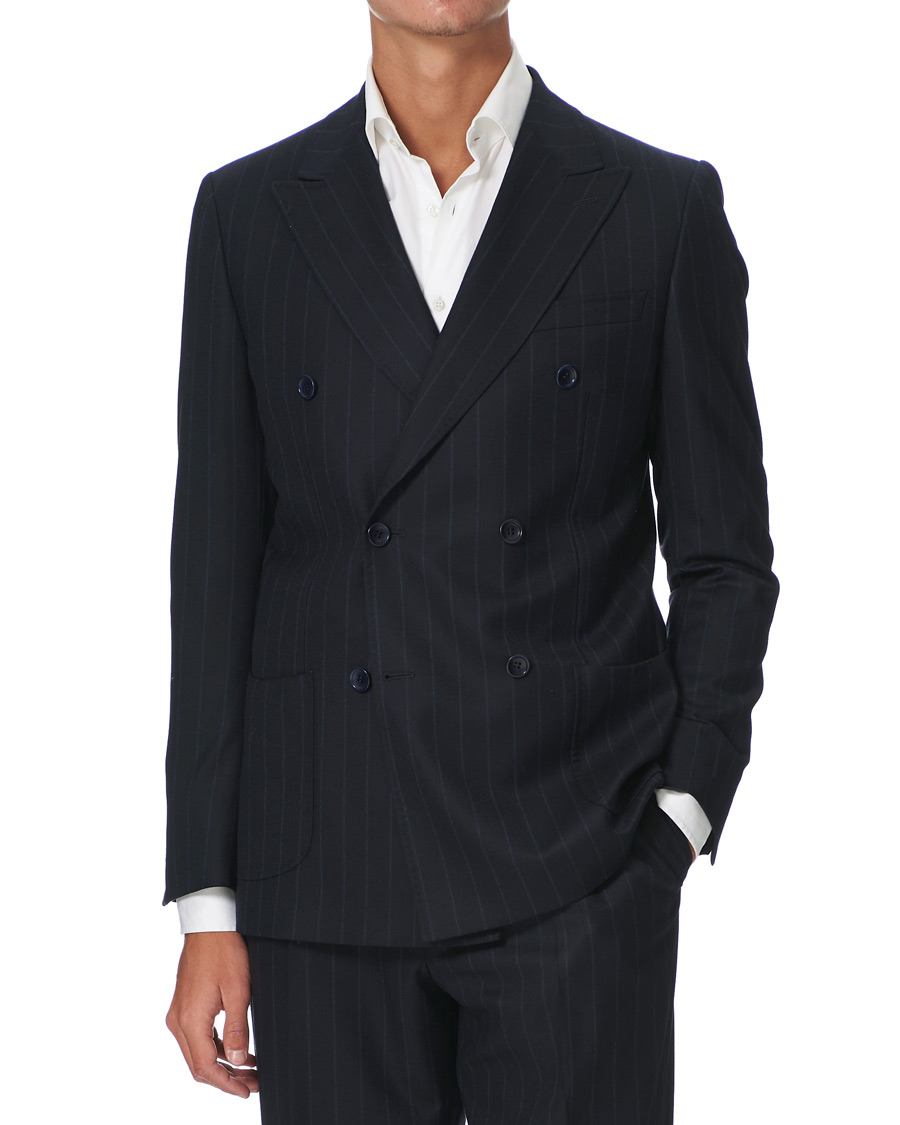 Herre | Dressjakker | Morris Heritage | Pinstripe Double Breasted Suit Blazer Navy