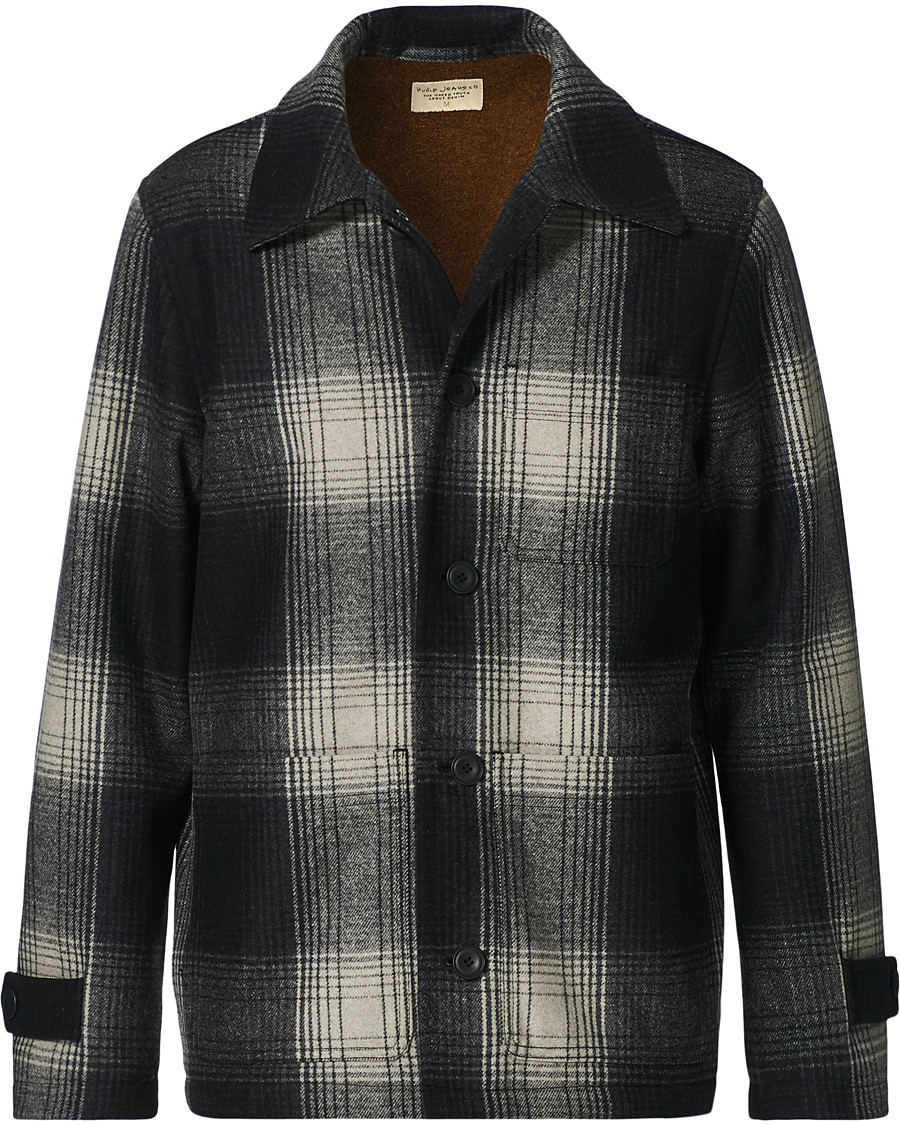 Herre | Jakker | Nudie Jeans | Mangan Shadow Check Lumber Jacket Black/Grey