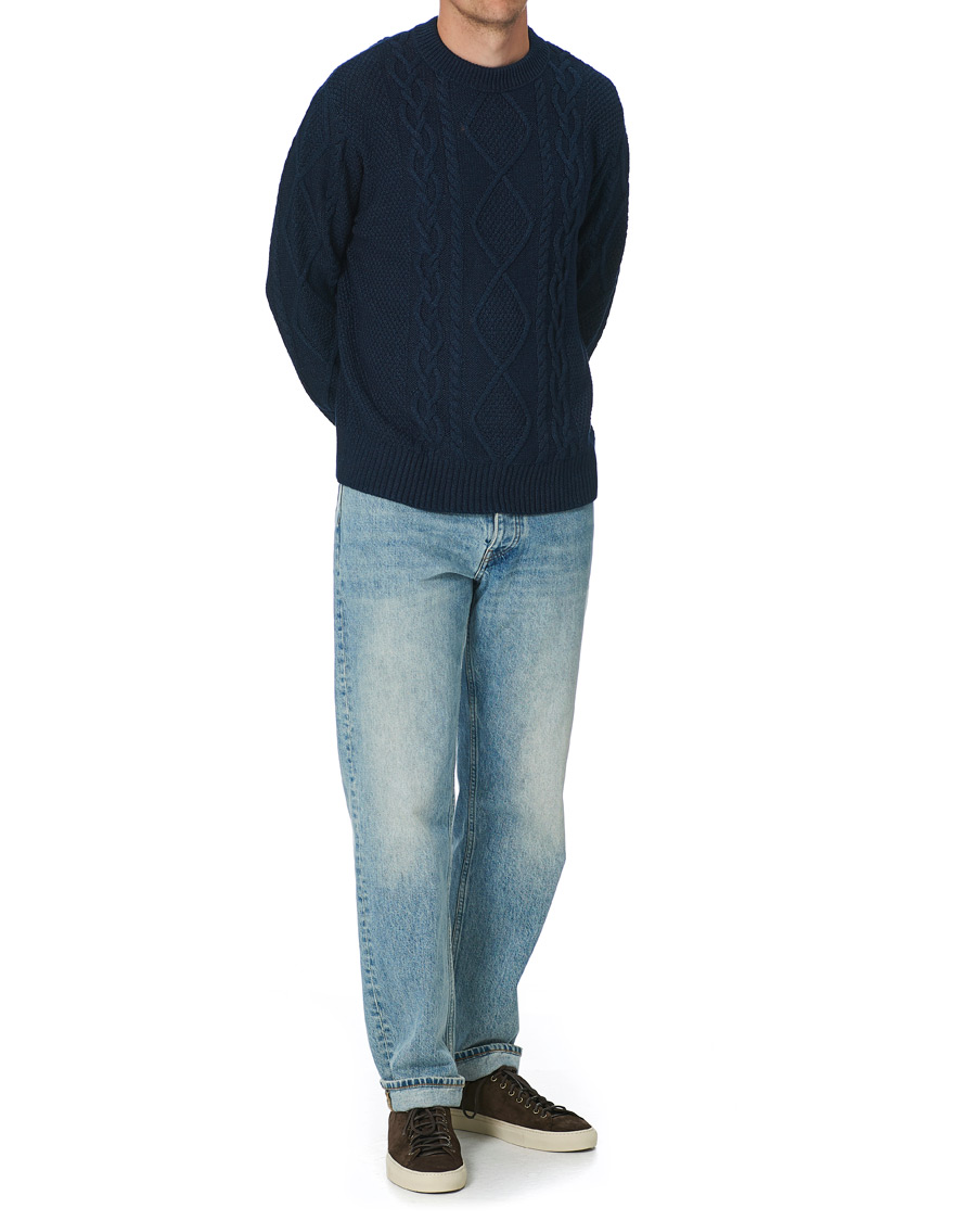 Herre | Gensere | Nudie Jeans | Didrik Braided Sweater Indigo