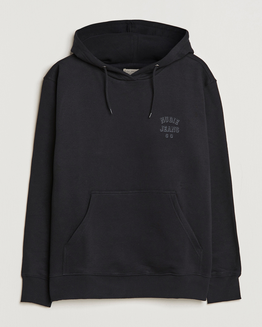 Herre | Gensere | Nudie Jeans | Franke Logo Hoodie Black