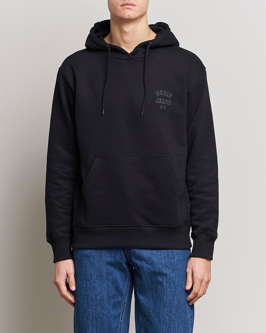 Herre | Gensere | Nudie Jeans | Franke Logo Hoodie Black