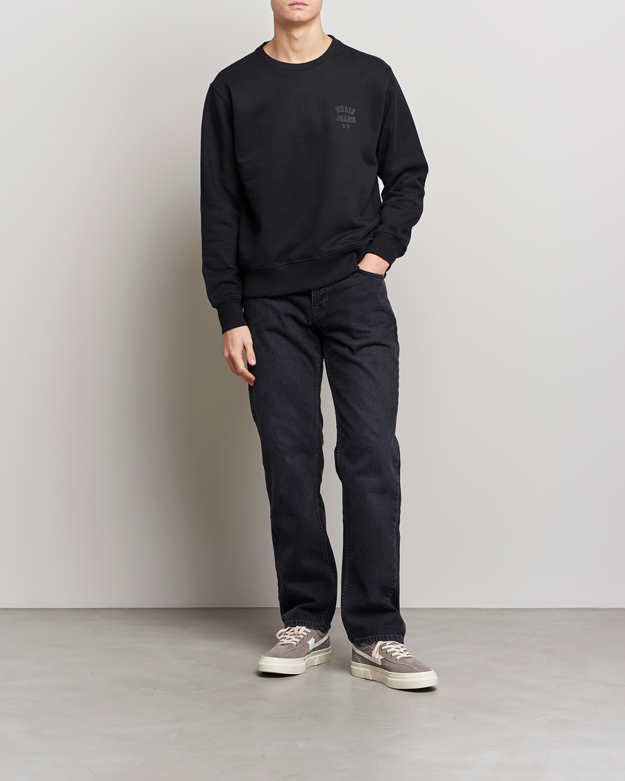 Herre | Gensere | Nudie Jeans | Frasse Logo Sweatshirt Black