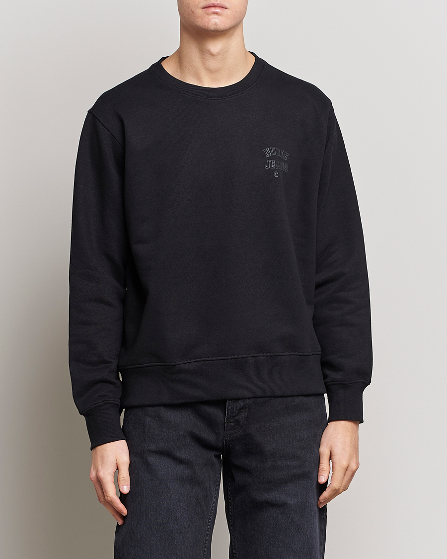 Herre | Gensere | Nudie Jeans | Frasse Logo Sweatshirt Black