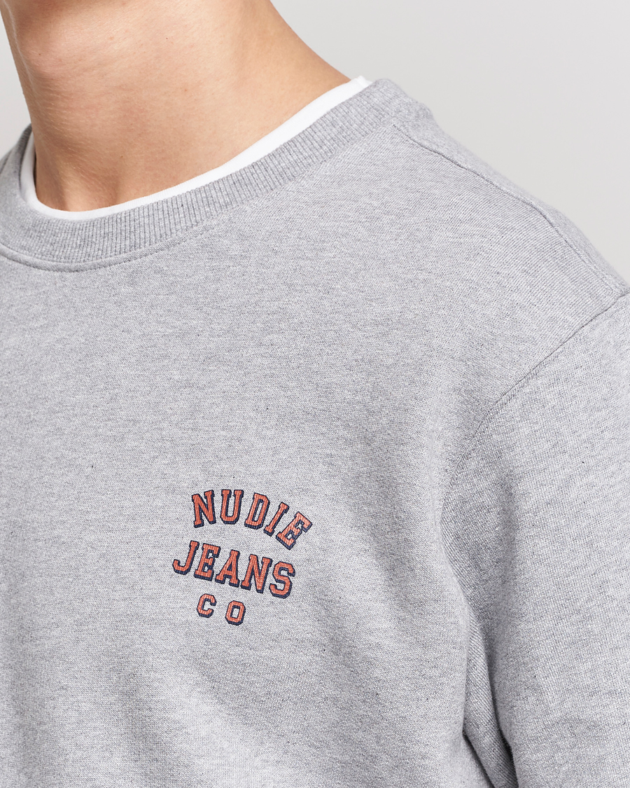 Herre | Gensere | Nudie Jeans | Frasse Logo Sweatshirt Grey melange