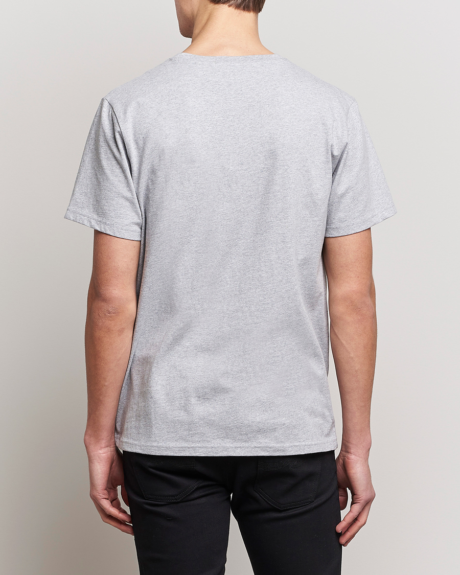 Herre | T-Shirts | Nudie Jeans | Roy Logo Crew Neck Tee Grey melange