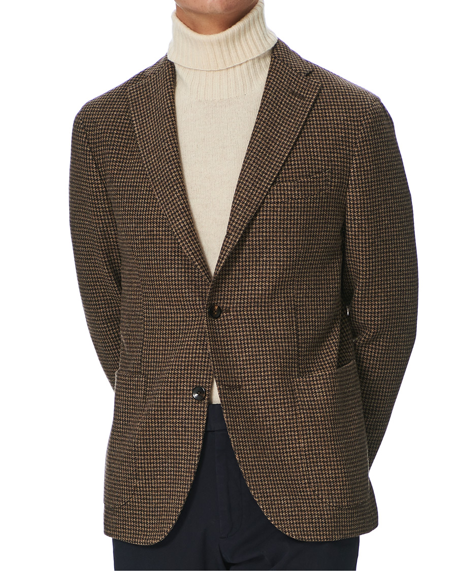 Herre | Dressjakker | Boglioli | K Jacket Houndstooth Blazer Brown