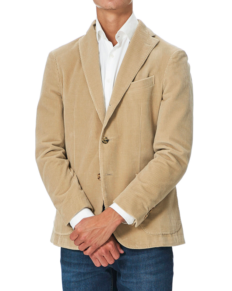 Herre | Dressjakker | Boglioli | K Jacket Wale Corduroy Blazer Beige