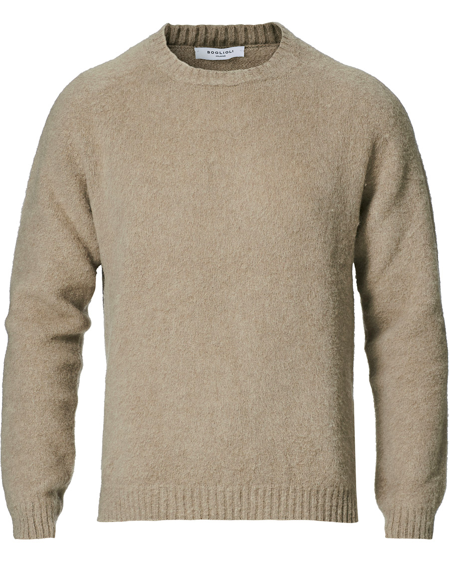 Herre | Gensere | Boglioli | Brushed Wool/Cashmere Sweater Beige