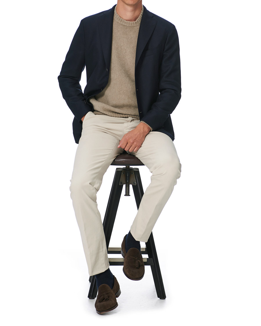 Herre | Gensere | Boglioli | Brushed Wool/Cashmere Sweater Beige