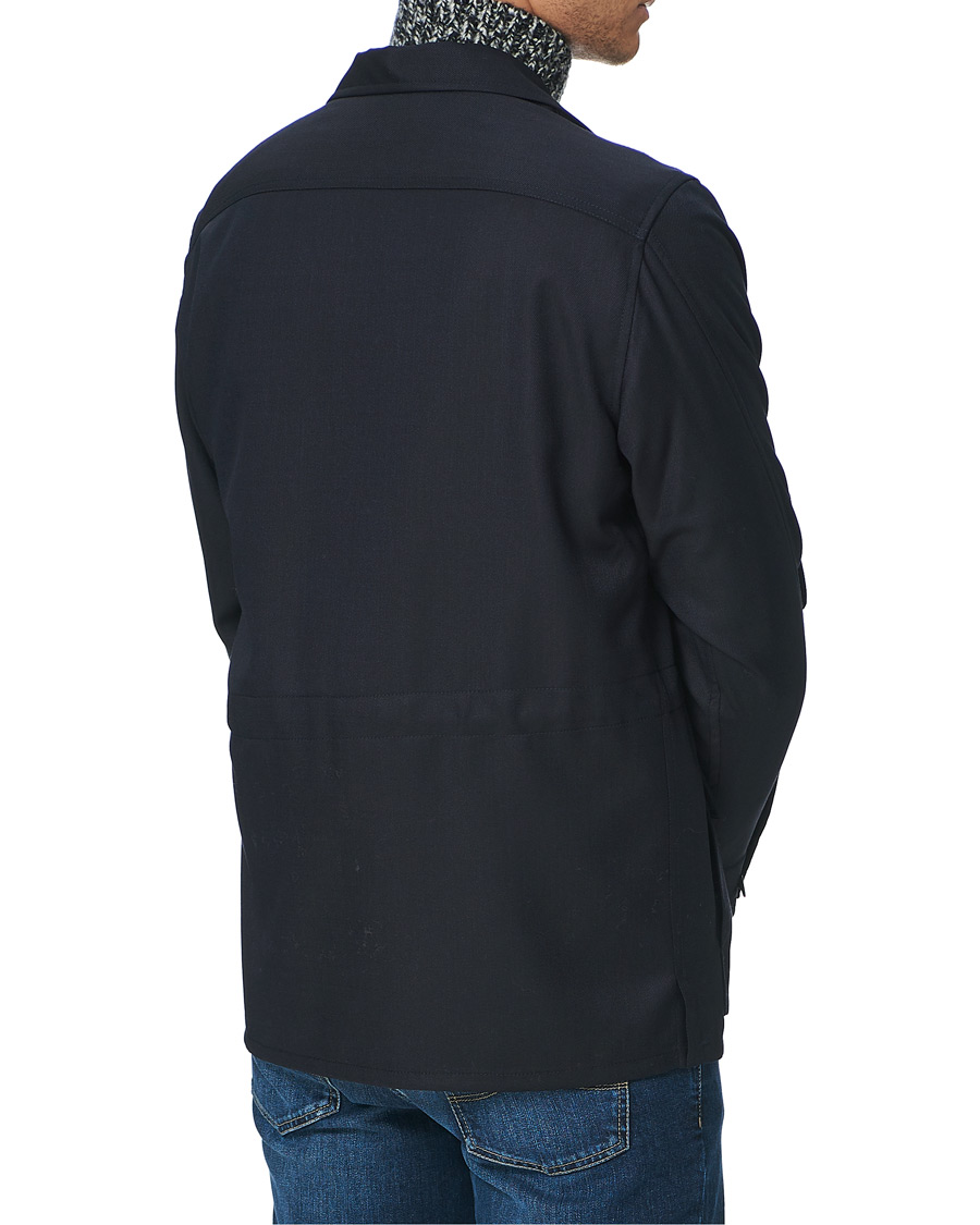 Herre | Jakker | Brioni | Light Wool Sahariana Navy
