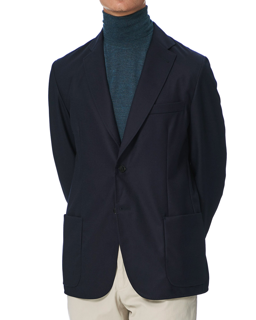 Herre | Dressjakker | Brioni | Deconstructed Flannel Blazer Navy