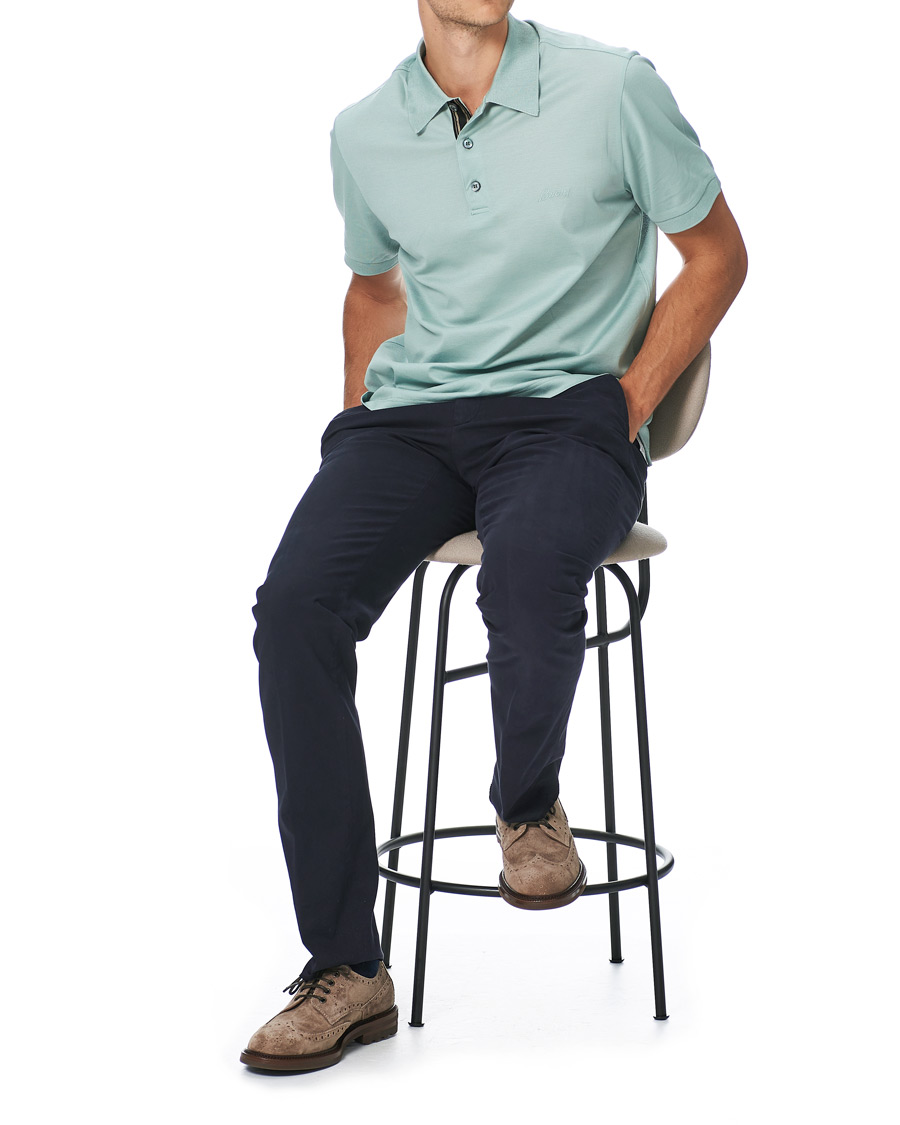 Herre | Pikéer | Brioni | Contrast Placket Polo Piquet Aqua