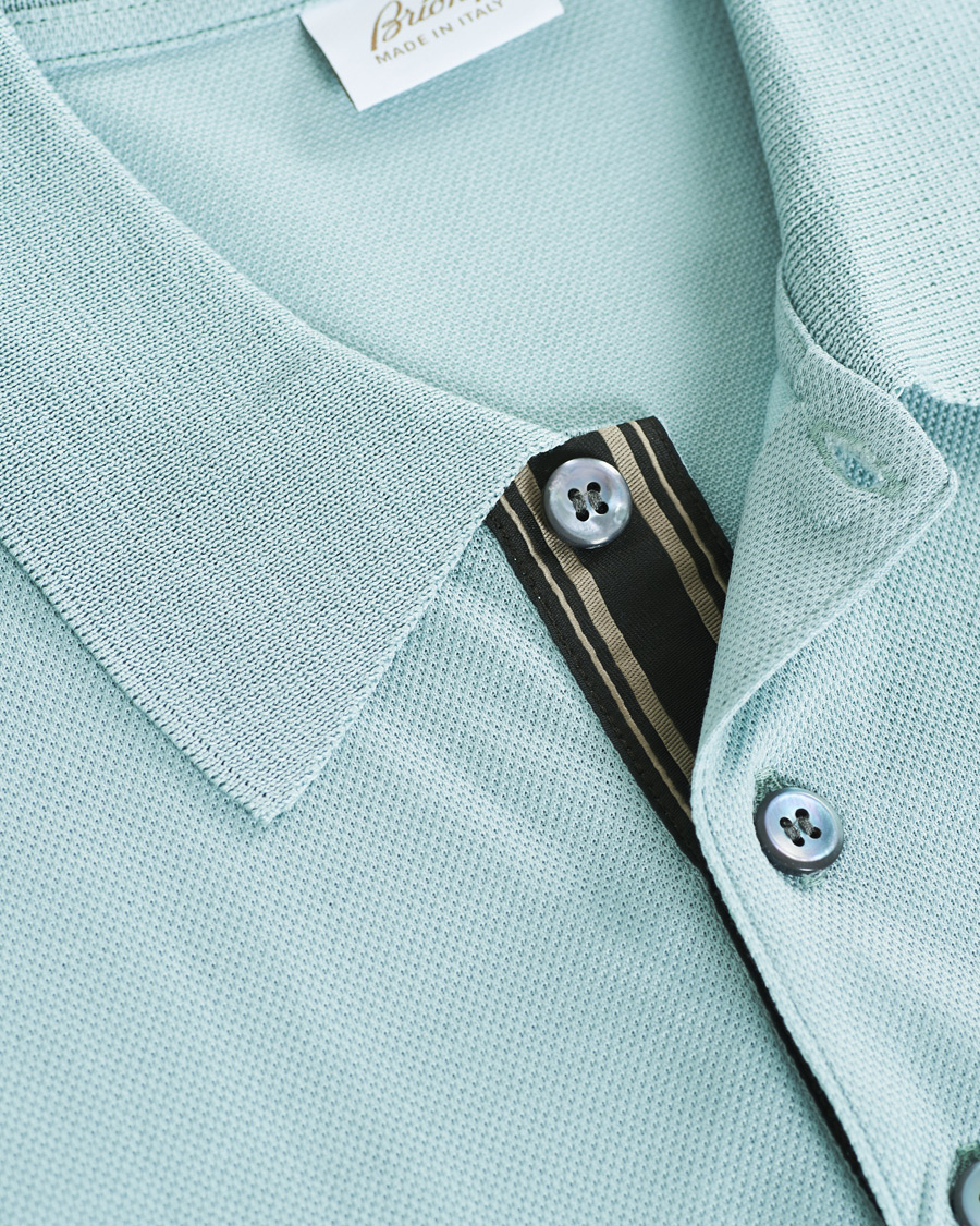 Herre | Pikéer | Brioni | Contrast Placket Polo Piquet Aqua