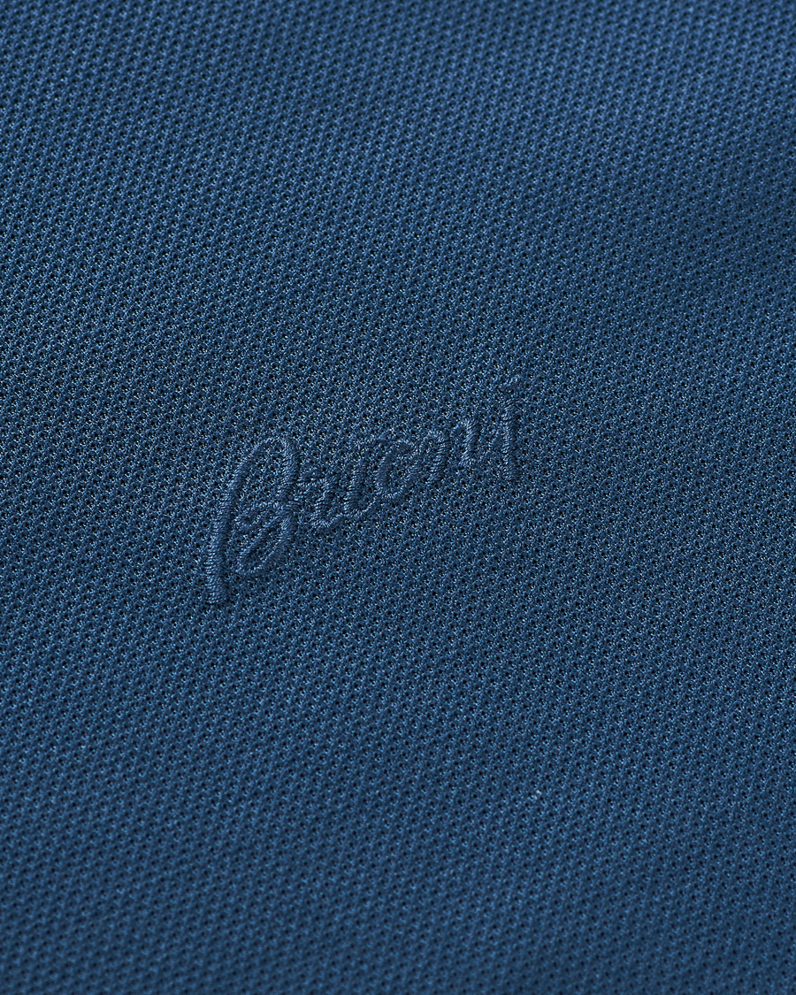 Herre | Pikéer | Brioni | Contrast Placket Polo Piquet Dark Blue