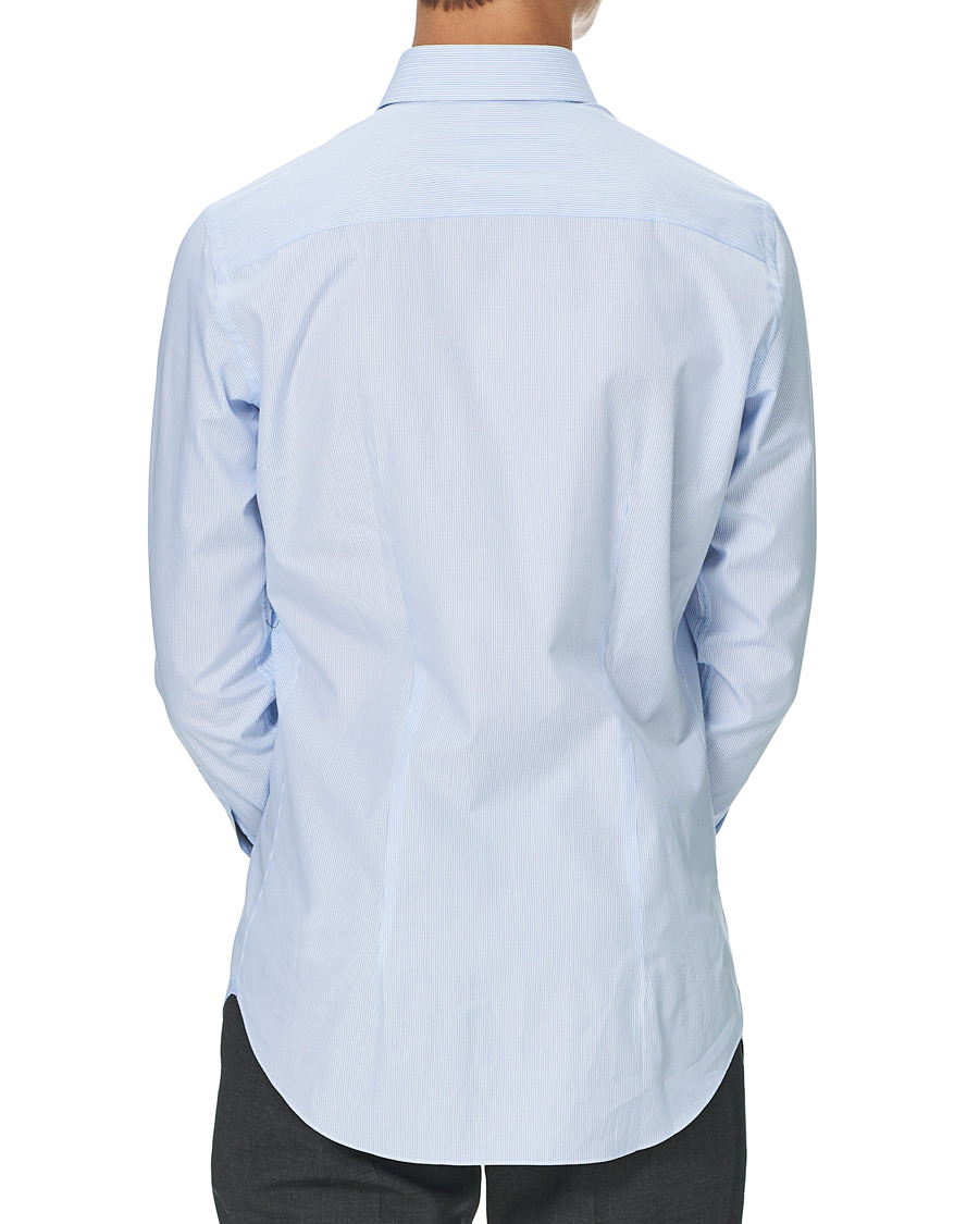 Herre | Skjorter | Brioni | Slim Fit Striped Cotton Shirt Light Blue