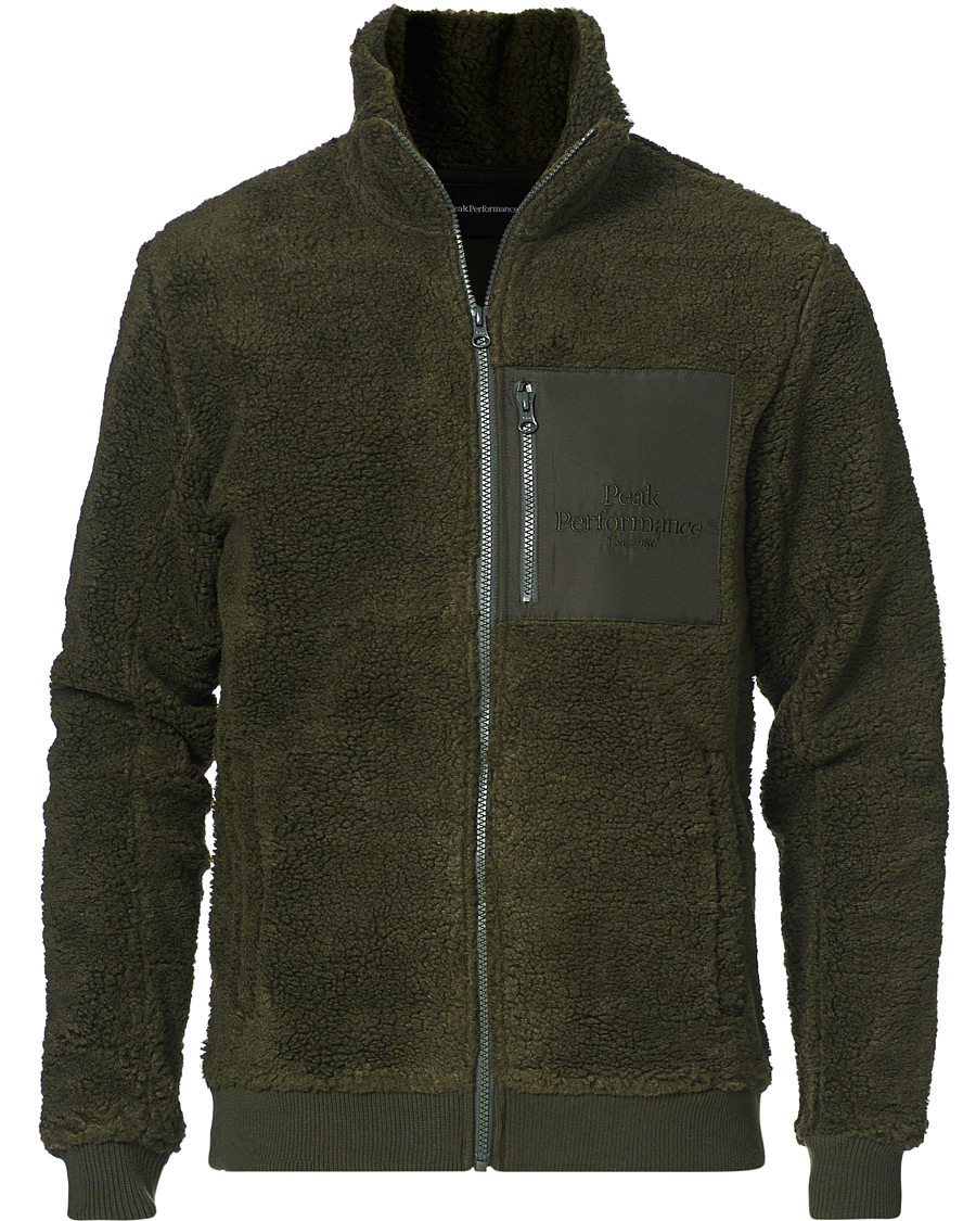Herre | Gensere | Peak Performance | Original Pile Zip Jacket Olive Extreme