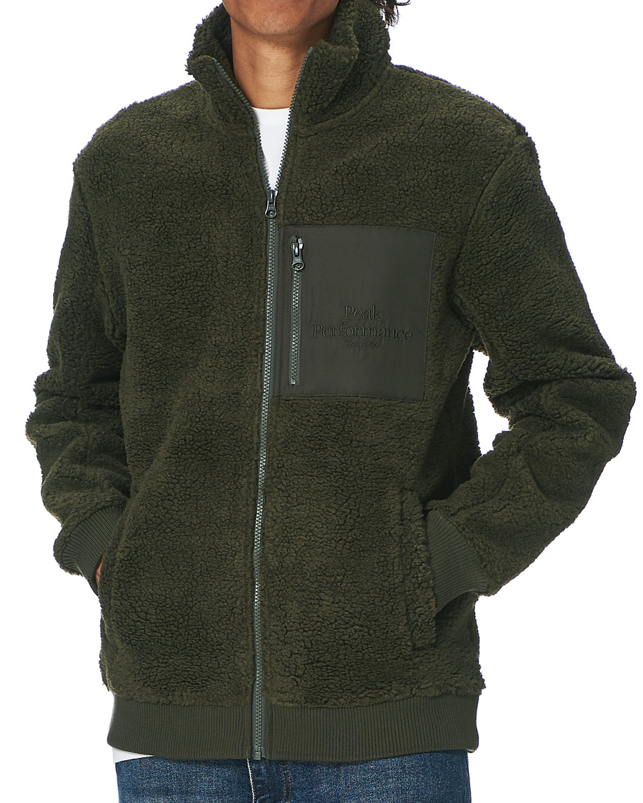 Herre | Gensere | Peak Performance | Original Pile Zip Jacket Olive Extreme