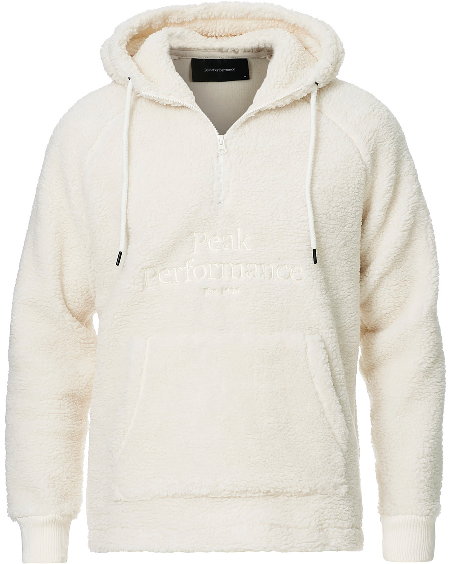 Herre | Gensere | Peak Performance | Original Pile Zip Hood Off white