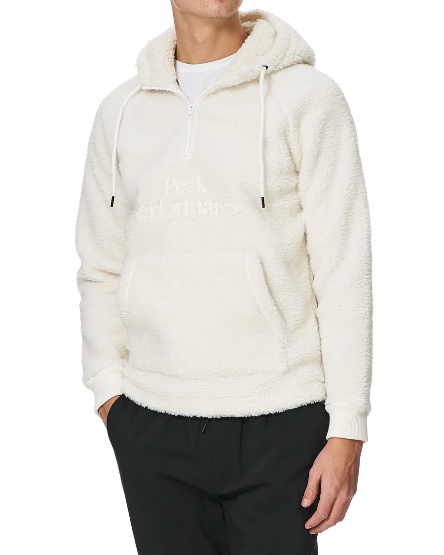 Herre | Gensere | Peak Performance | Original Pile Zip Hood Off white