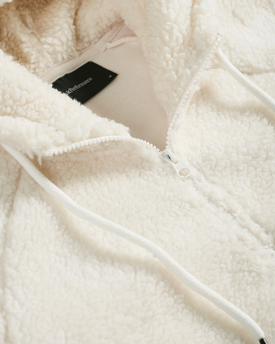 Herre | Gensere | Peak Performance | Original Pile Zip Hood Off white