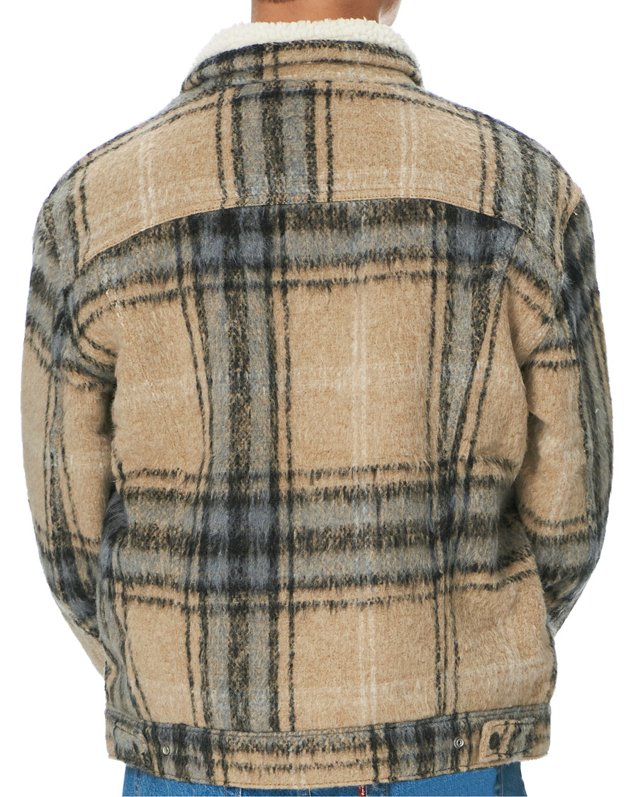 Herre | Jakker | Levi's | Vintage Fit Sherpa Trucker Camel Blue Plaid