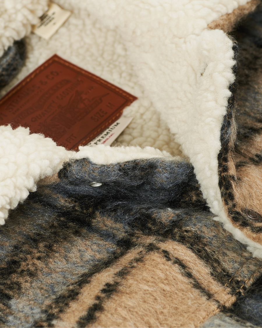 Herre | Jakker | Levi's | Vintage Fit Sherpa Trucker Camel Blue Plaid